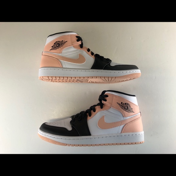 Jordan 1 Mid Crimson Tint White/Arctic Orange-Black 554724 133 Men's Siz… - Picture 3 of 14